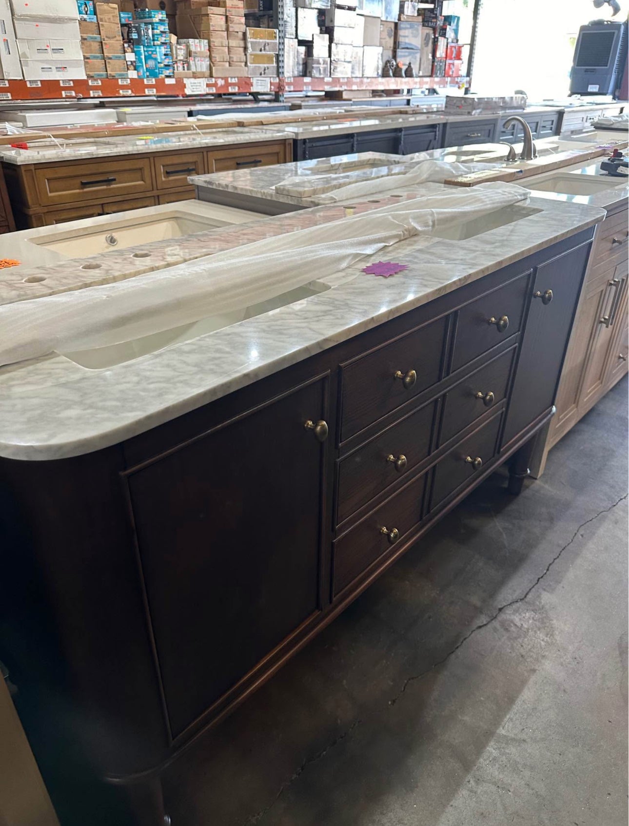 Home Decorators Collection
Collette 60 in. Double Sink Cinnamon Oak Bath Vanity with White Carrara M
