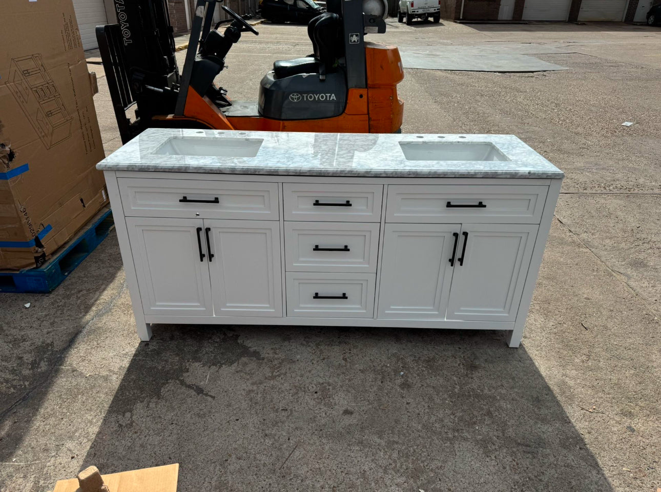 Home Decorators Collection Mayfield 72 in. Double Sink White Bath Vanity