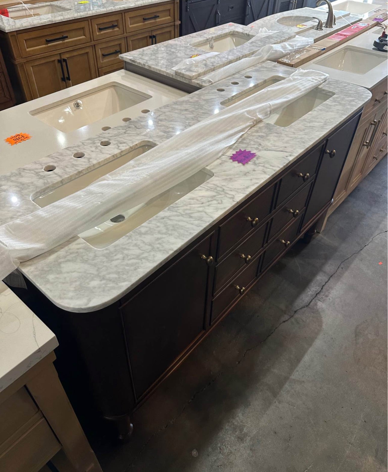 Home Decorators Collection
Collette 60 in. Double Sink Cinnamon Oak Bath Vanity with White Carrara M