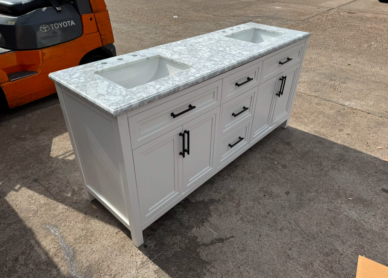 Home Decorators Collection Mayfield 72 in. Double Sink White Bath Vanity