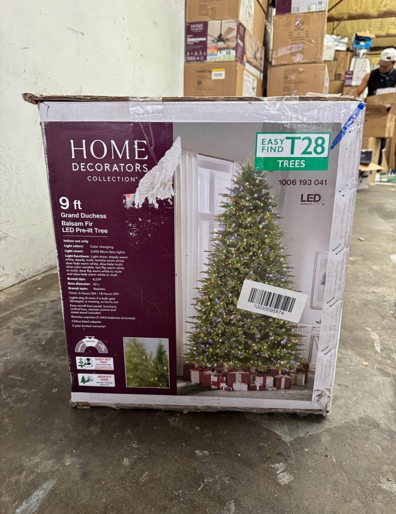 Home Decorators Collection 9 ft. Pre-Lit LED Grand Duchess Twinkling Balsam Fir Artificial Christmas
