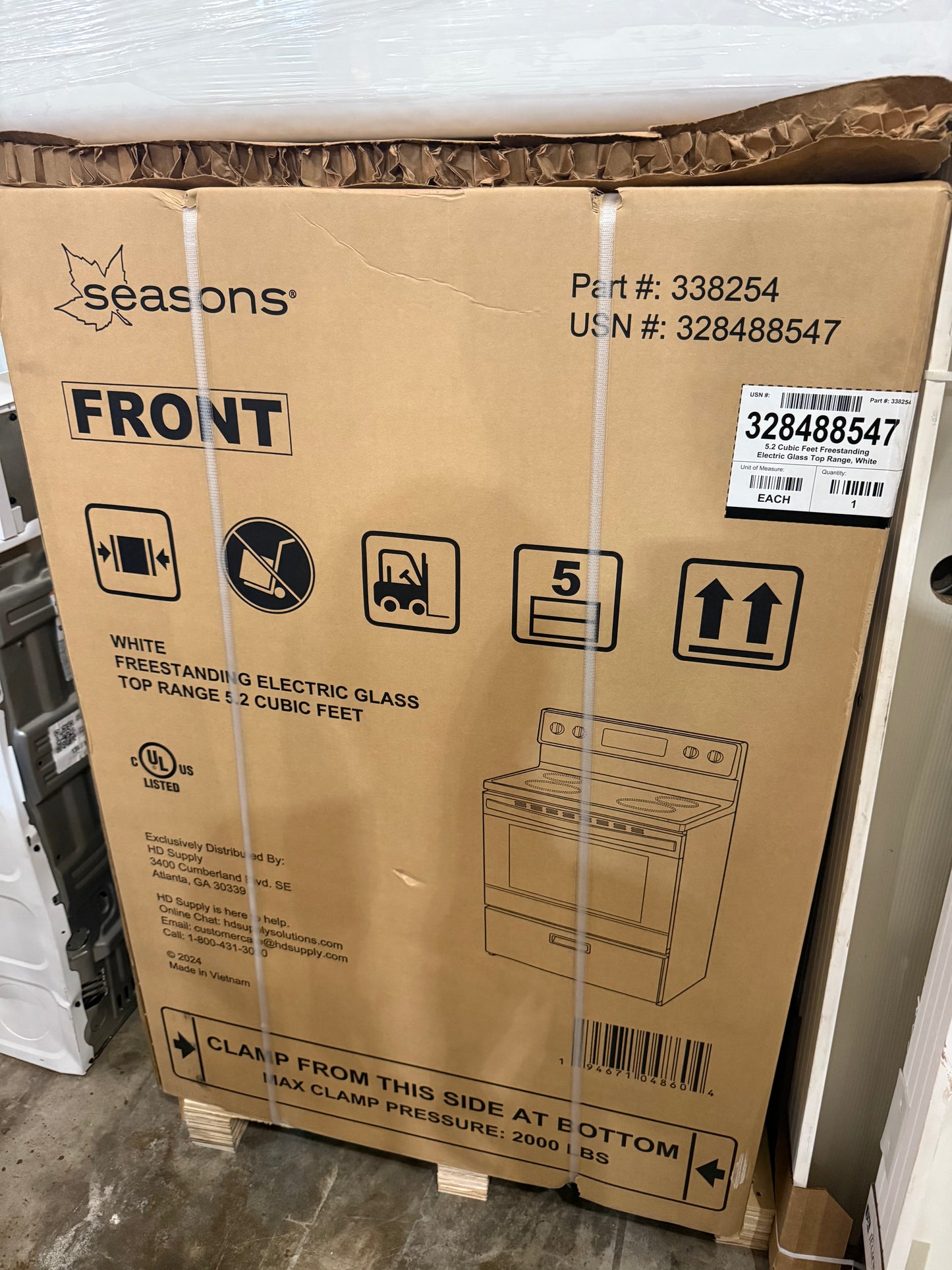 Seasons® 5.2 Cu. Ft. Freestanding Electric Range, Glass Top, White