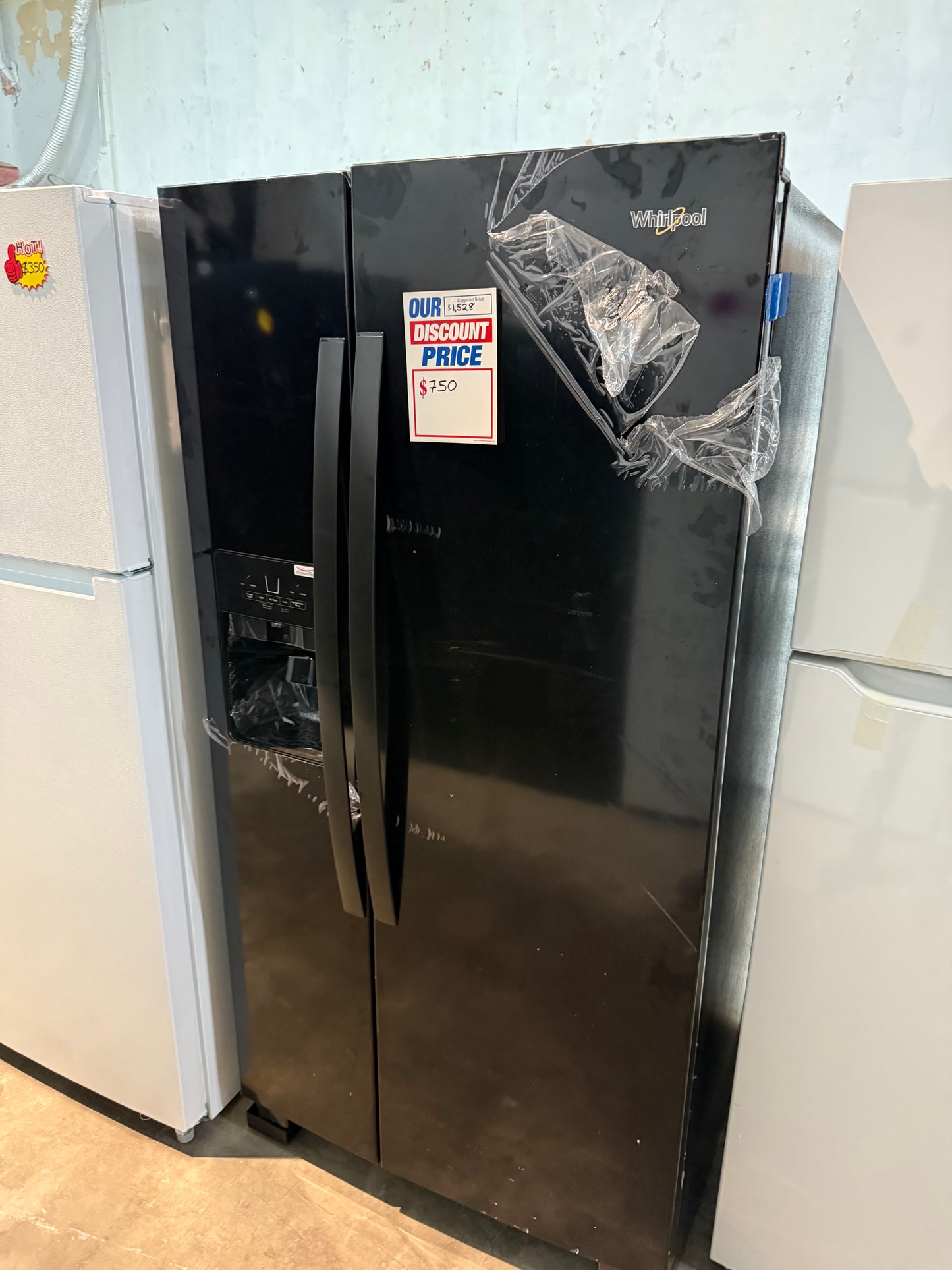 Whirlpool In-Door Can Caddy 21.4-cu ft Side-by-Side Refrigerator with Ice Maker, Water and Ice Dispe