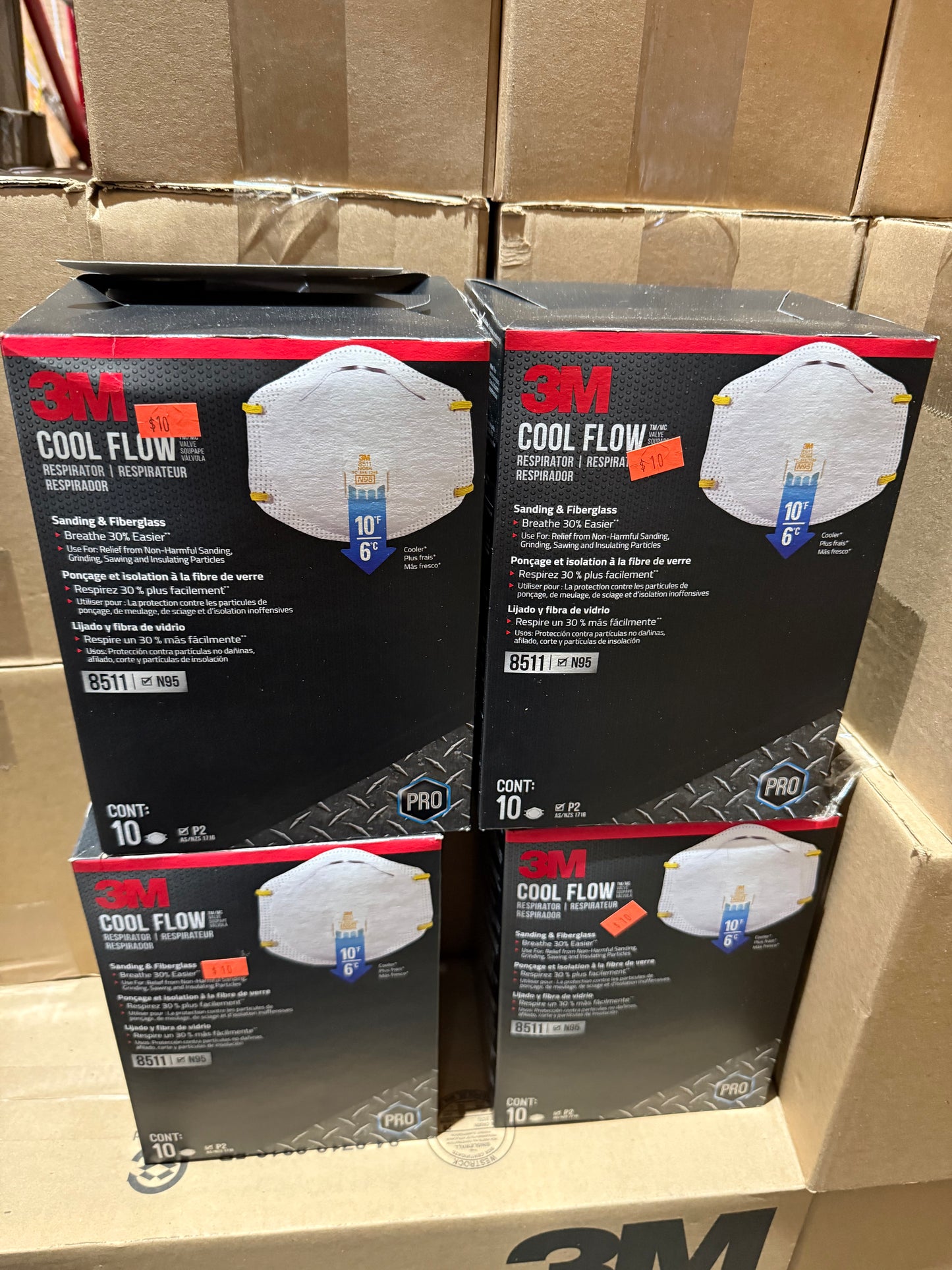 8511 N95 Sanding and Fiberglass Disposable Respirator with Cool Flow Valve (10-Pack)
