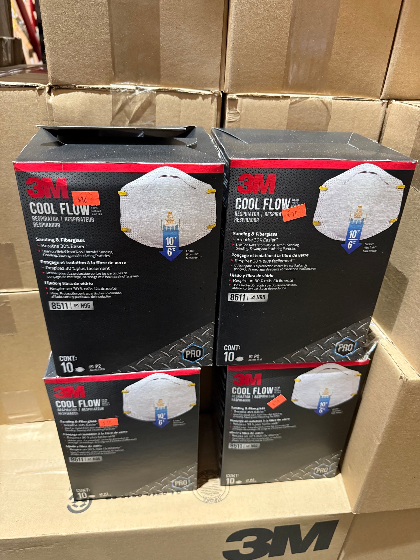 8511 N95 Sanding and Fiberglass Disposable Respirator with Cool Flow Valve (10-Pack)