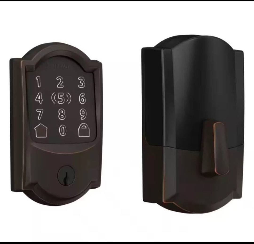 Schlage
Camelot Aged Bronze Electronic Encode Plus Smart WiFi Deadbolt with Alarm