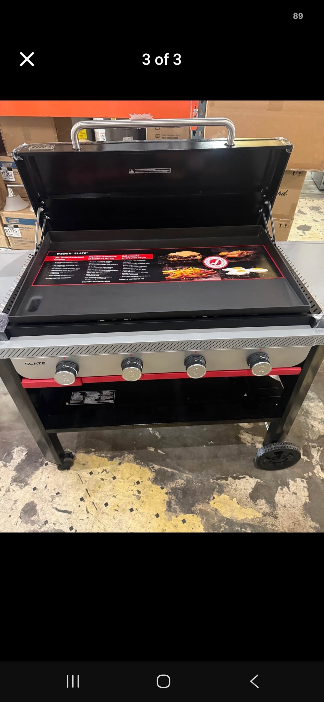 Weber 36" Slate 4 Burner Liquid Propane Outdoor Griddle Black