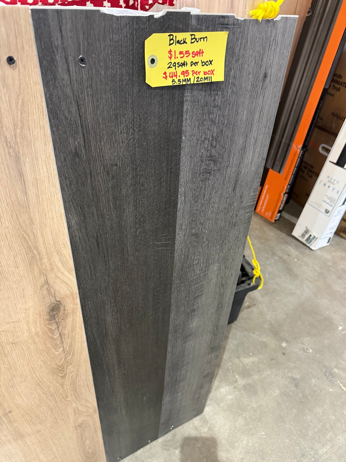 Black burn Vynil flooring waterproof ( 29sq ft