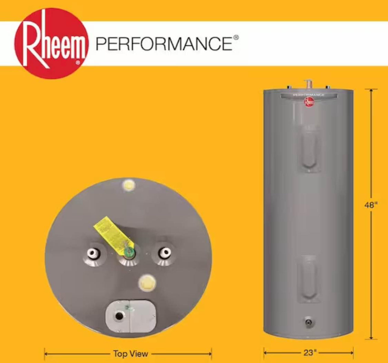 Rheem Performance 50 Gal. 4500-Watt Elements Medium Electric Water Heater with 6-Year Tank Warranty