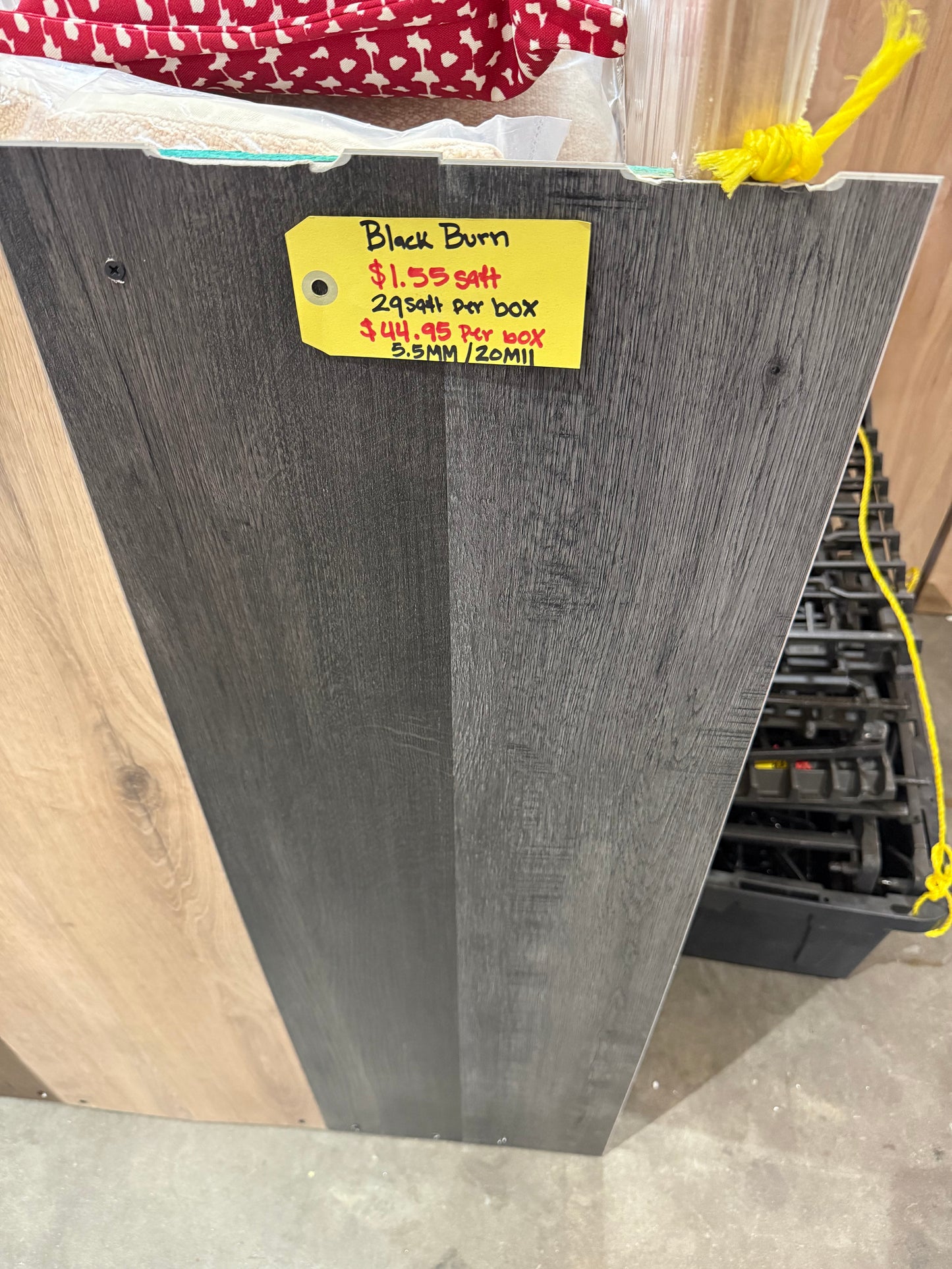 Black burn Vynil flooring waterproof ( 29sq ft