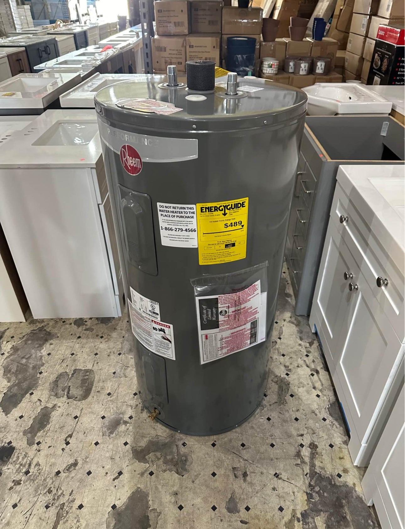 Rheem Performance 50 Gal. 4500-Watt Elements Medium Electric Water Heater with 6-Year Tank Warranty