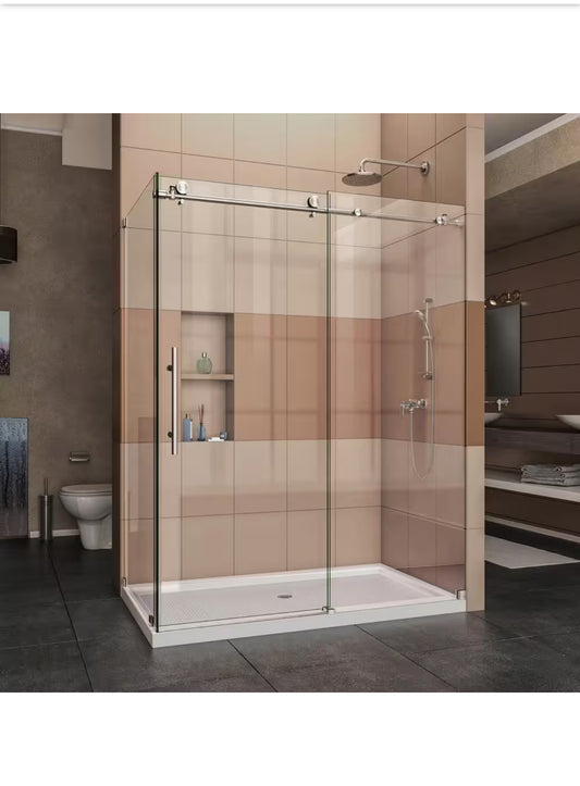 DreamLine
Enigma-X 34 1/2 in. D x 60.375 in. x 76 in. Frameless Corner Sliding Shower Enclosure in B