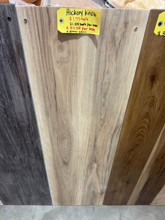 Hickory Vynil flooring waterproof 5.5mm 22mil ( 21.02 sq ft