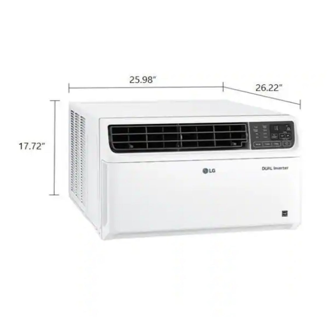 LG
23,500 BTU 230/208V Window Air Conditioner Cools 1400 Sq. Ft. with Dual Inverter, Wi-Fi Enabled & Remote in White