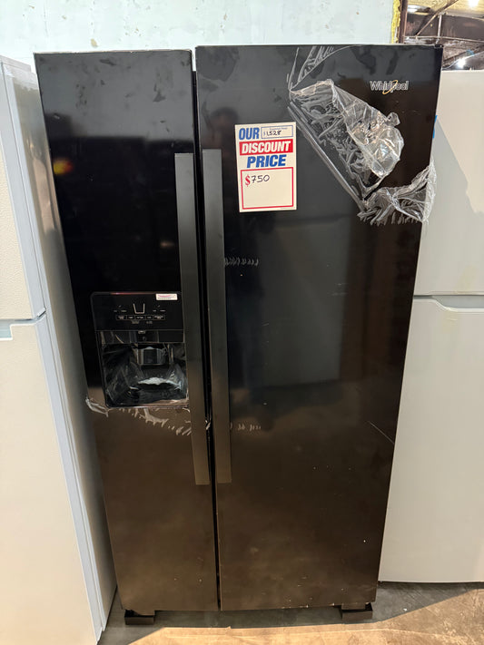 Whirlpool In-Door Can Caddy 21.4-cu ft Side-by-Side Refrigerator with Ice Maker, Water and Ice Dispe