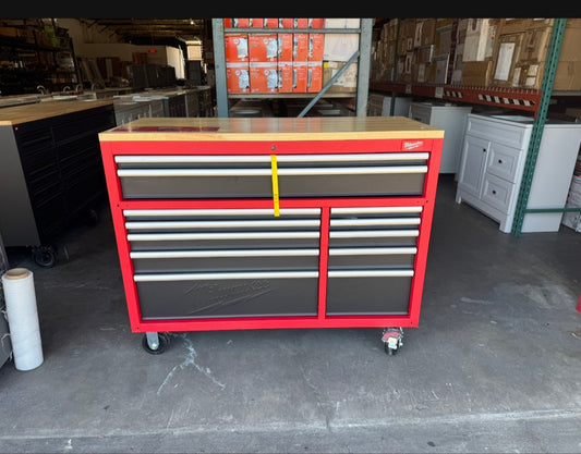 Milwaukee Tool Storage 52 in. W Heavy Duty Red Mobile Workbench Cabinet