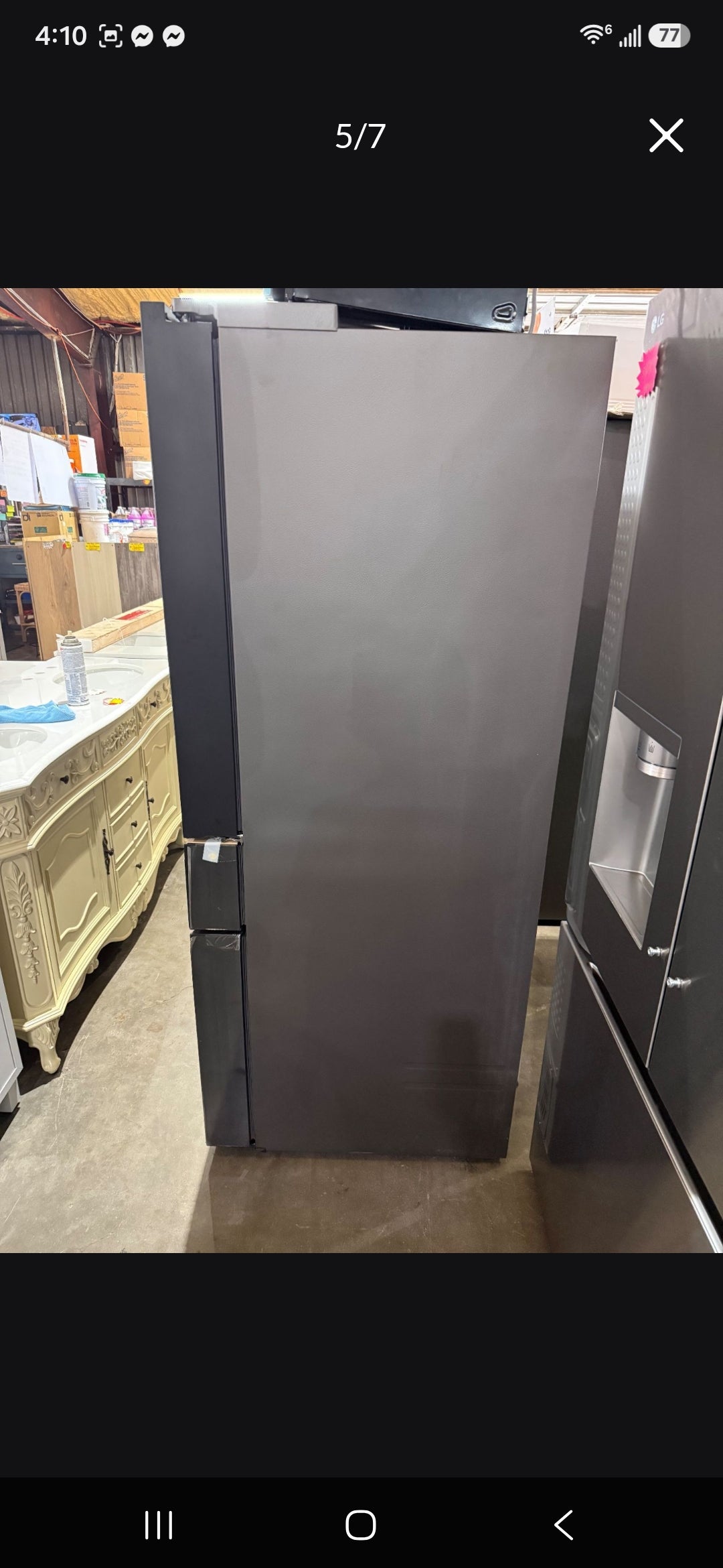 Bespoke 36in. 23cu.ft. Counter Depth 4-Door Charcoal Glass/Stainless Steel French Door Refrigerator