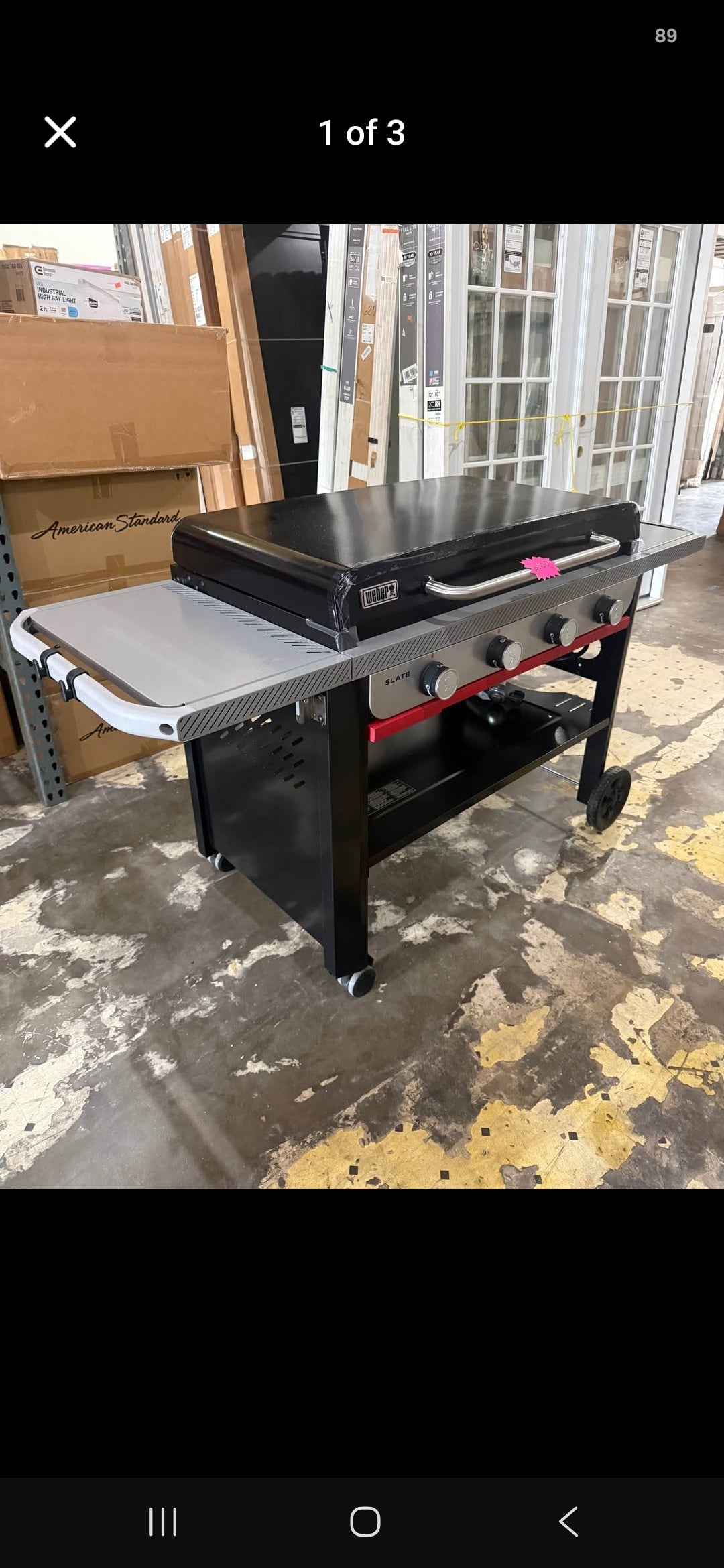 Weber 36" Slate 4 Burner Liquid Propane Outdoor Griddle Black