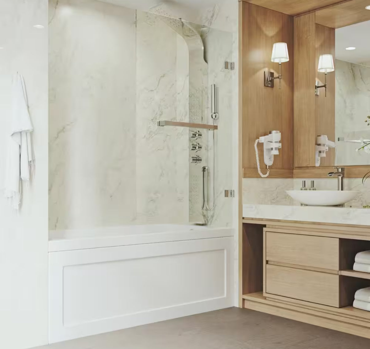 Vigo 34 in. W x 58 in. H Pivot Frameless Tub Door in Stainless Steel with 5/16 in. (8mm) Clear Glass