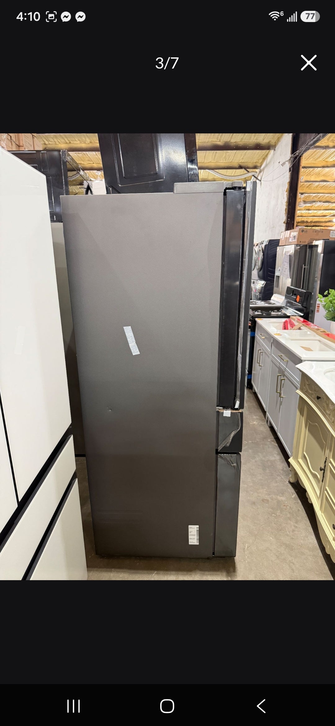 Bespoke 36in. 23cu.ft. Counter Depth 4-Door Charcoal Glass/Stainless Steel French Door Refrigerator