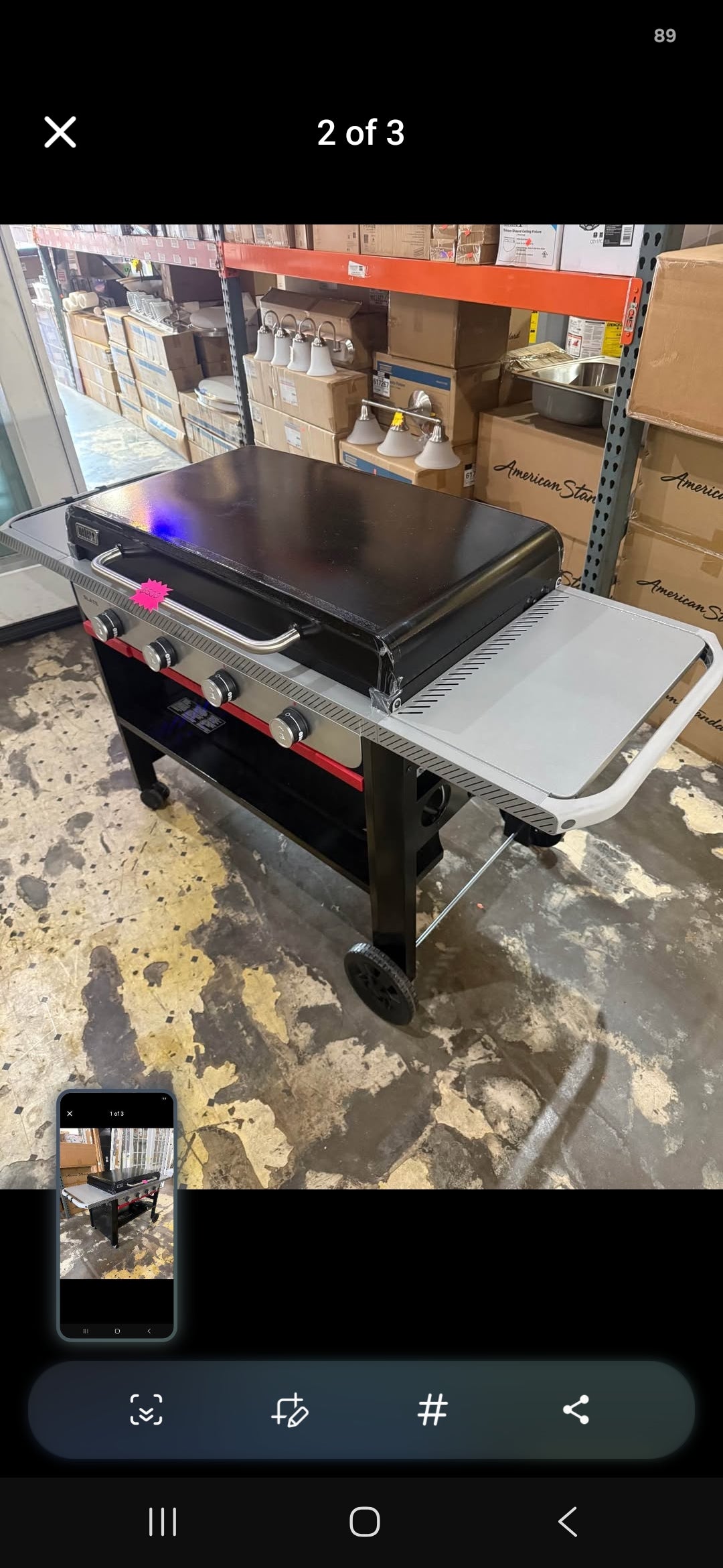 Weber 36" Slate 4 Burner Liquid Propane Outdoor Griddle Black