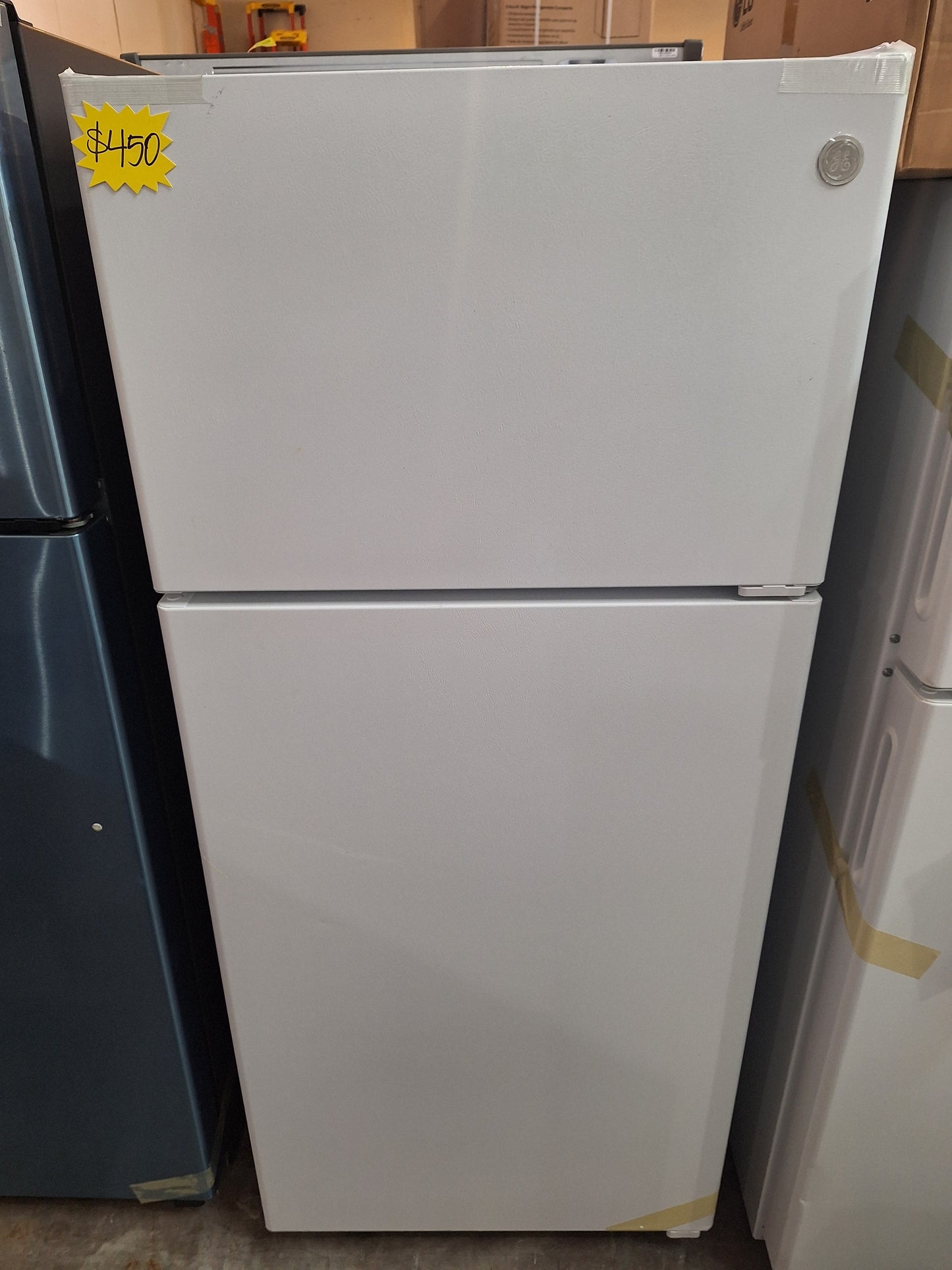 GE white refrigerator