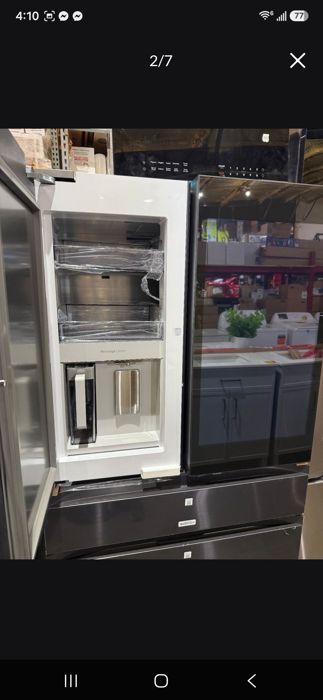 Bespoke 36in. 23cu.ft. Counter Depth 4-Door Charcoal Glass/Stainless Steel French Door Refrigerator